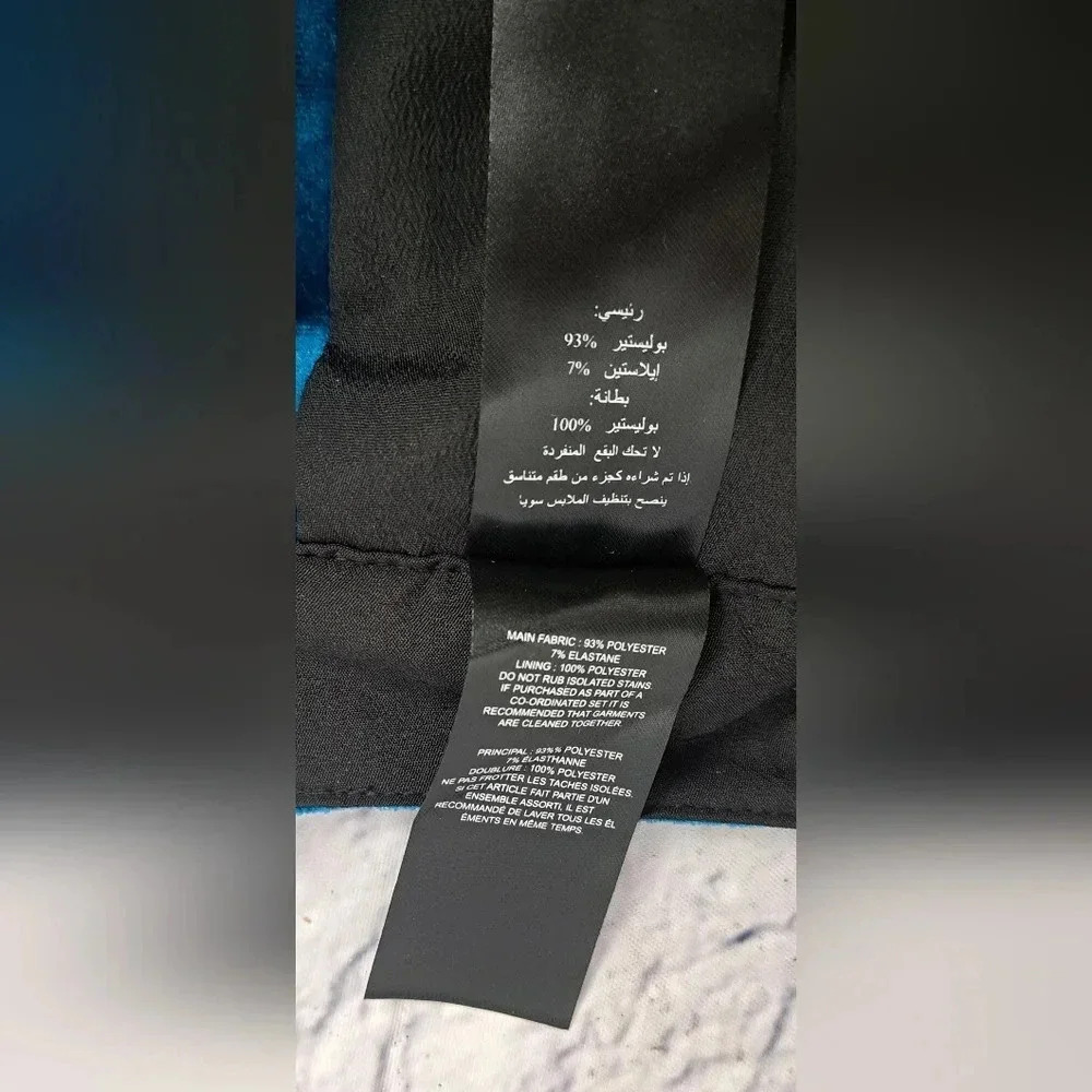 NWT  self-portrait Peacock Blue Double Zip Shorts Velvet Belt Size 2 US / 6 UK - Picture 11 of 11